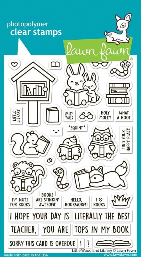 Lawn Fawn - Stempelset "Little Woodland Library" Clear Stamps