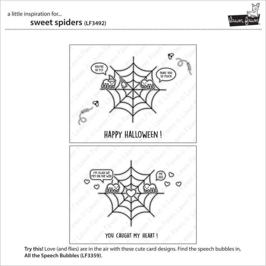 Lawn Fawn - Stempelset "Sweet Spiders" Clear Stamps