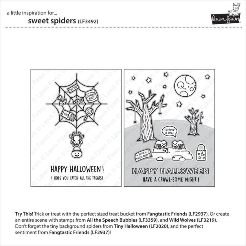 Lawn Fawn - Stempelset "Sweet Spiders" Clear Stamps