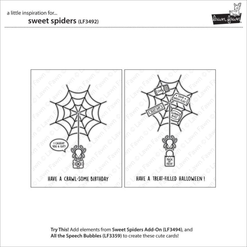 Lawn Fawn - Stempelset "Sweet Spiders" Clear Stamps