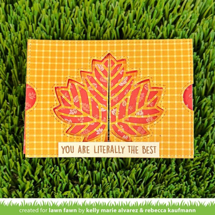 Lawn Fawn - Stanzschablone "Ta-Da! Diorama! Maple Leaf Window" Add-on Die