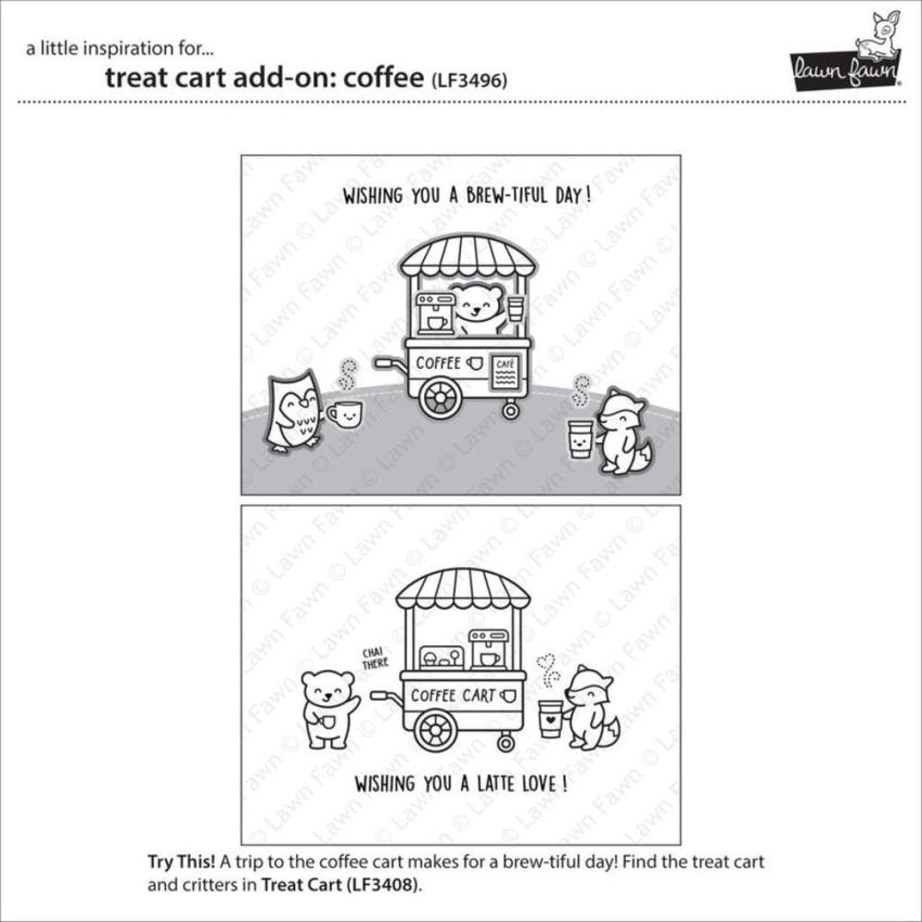 Lawn Fawn - Stempelset "Treat Cart Add-On: Coffee" Clear Stamps