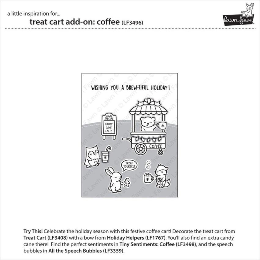 Lawn Fawn - Stempelset "Treat Cart Add-On: Coffee" Clear Stamps