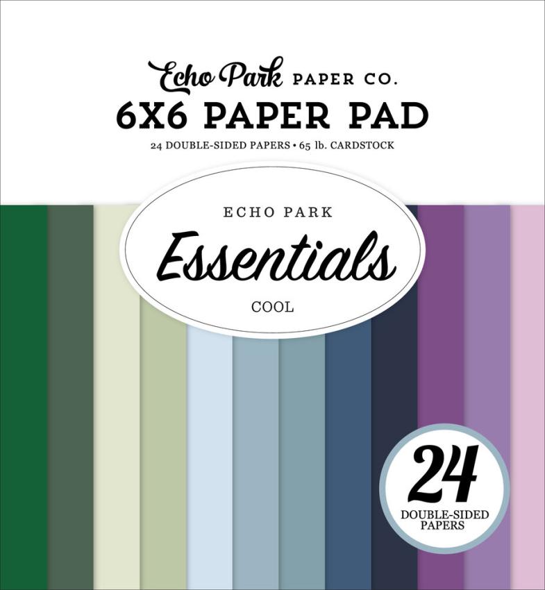 Echo Park - Cardstock "Cool" Essentials Paper 6x6 Inch - 24 Bogen 