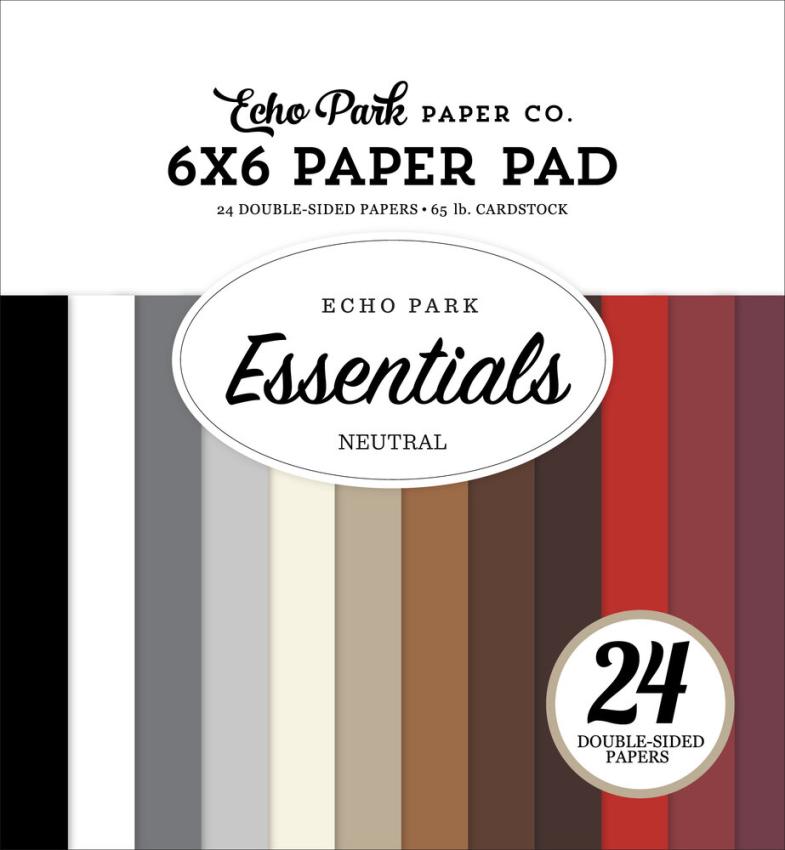 Echo Park - Cardstock "Neutral" Essentials Paper 6x6 Inch - 24 Bogen 