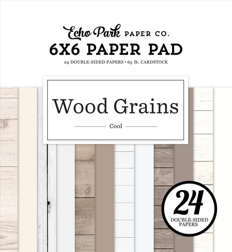 Echo Park - Designpapier "Cool Wood Grains" Paper Pack 6x6 Inch - 24 Bogen