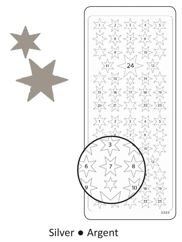 Vaessen Creative - Aufkleber Adventnumbers Small Sticker 10x23cm - 10 Bogen