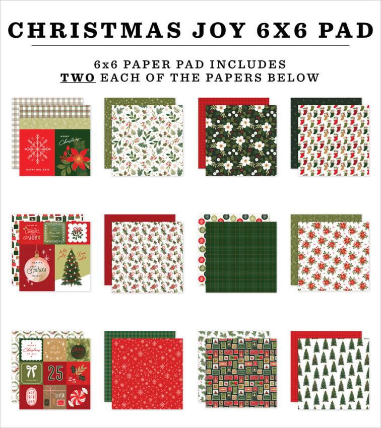 Echo Park - Designpapier "Christmas Joy" Paper Pack 6x6 Inch - 24 Bogen