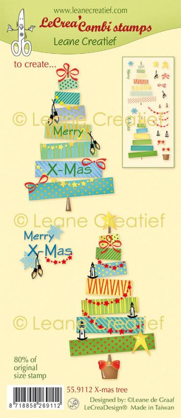 Leane Creatief - Stempelset "X-Mas Tree" LeCrea Combi Clear Stamps