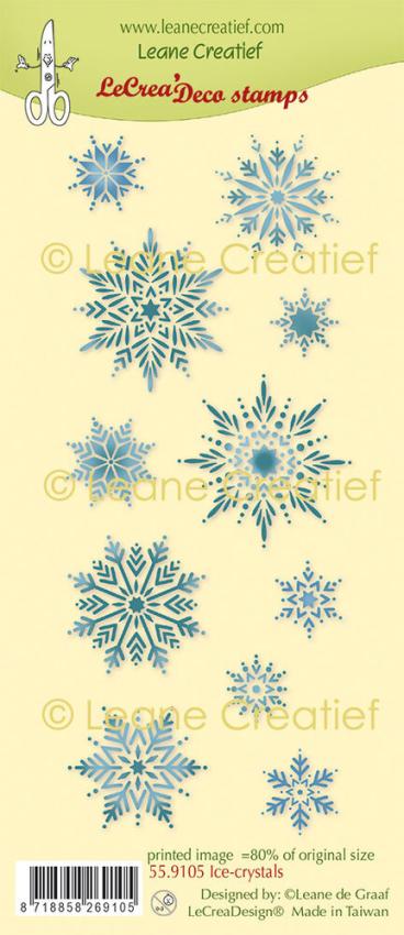 Leane Creatief - Stempelset "Ice Crystals" LeCrea Deco Clear Stamps