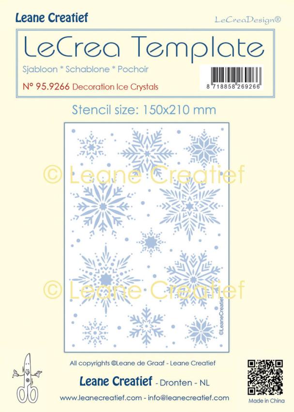 Leane Creatief - Schablone "Decoration Ice Crystals" Stencil - Template