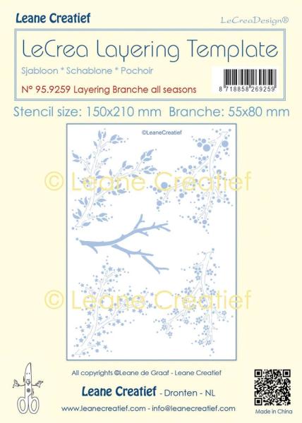 Leane Creatief - Schablone "Layering Branches All Seasons" Stencil - Template