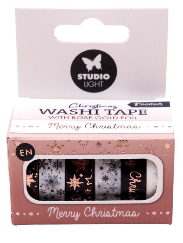 Studio Light - Washi Tape " Black/White Rose Gold Christmas"