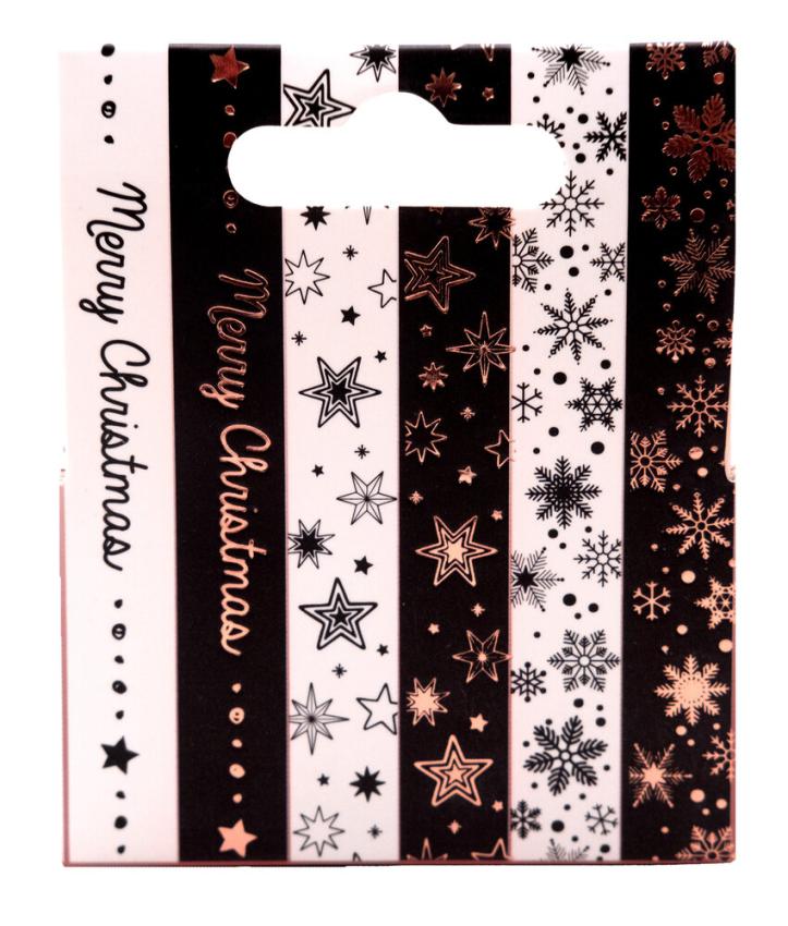 Studio Light - Washi Tape " Black/White Rose Gold Christmas"