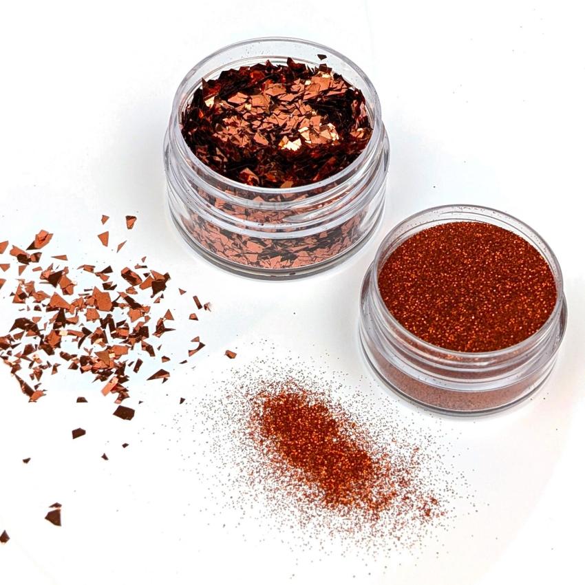 Cosmic Shimmer - Glitzermischung "Fresh Copper" Spangles Set 2x10ml