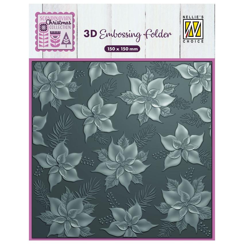 Nellie Snellen - Prägefolder "Poinsettia" 3D Embossing Folder 