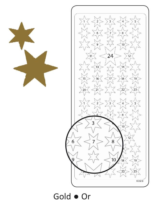 Vaessen Creative - Aufkleber "Gold Adventnumbers Small" Sticker 10x23cm - 10 Bogen