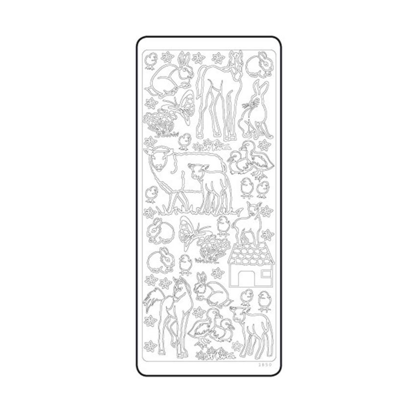 Vaessen Creative - Aufkleber "Gold Diverse Animals" Sticker 10x23cm - 10 Bogen