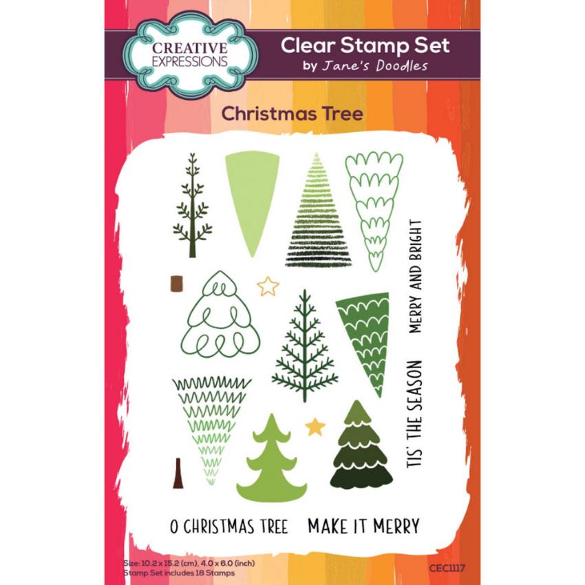 Creative Expressions - Stempelset "Christmas Tree" Clear Stamps 10,2x15,2cm Design by Jane's Doodles