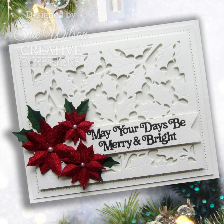 Creative Expressions - Stanzschablone "Festive Collection Holly Floating Frame" Craft Dies Design by Sue Wilson