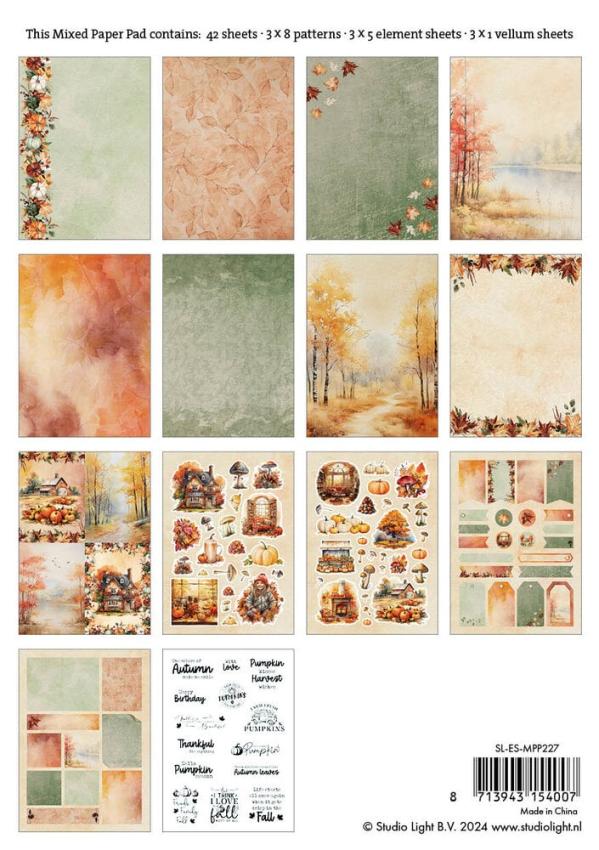 Studio Light - Designpapier A5 "Amazing Autumn" Mixed Paper Pad - 24 Bogen