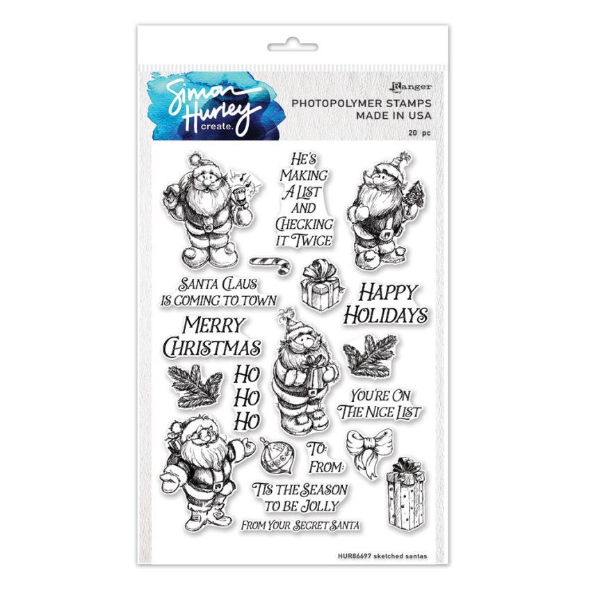 Ranger - Stempelset by Simon Hurley Create "Sketched Santas" Clear Stamps