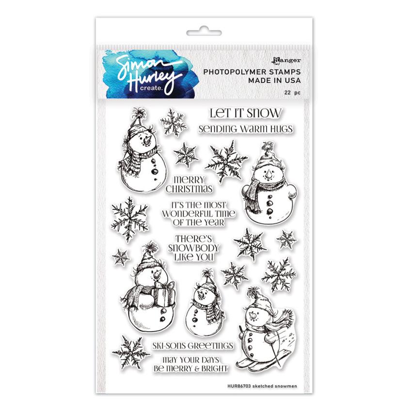 Ranger - Stempelset by Simon Hurley Create "Sketched Snowmen" Clear Stamps