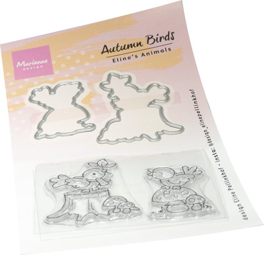 Marianne Design - Stempel & Stanzschbalone "Autumn Birds" Clear Stamps & Dies