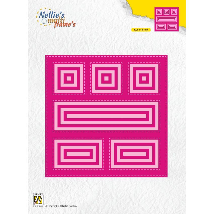 Nellie Snellen - Stanzschablone "Block Die Square" Multi Frame´s Dies