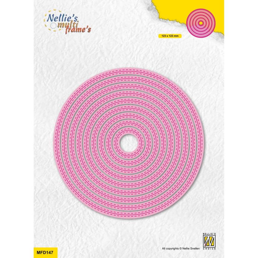 Nellie Snellen - Stanzschablone "Continue Double Stitchlines Round" Multi Frame´s Dies