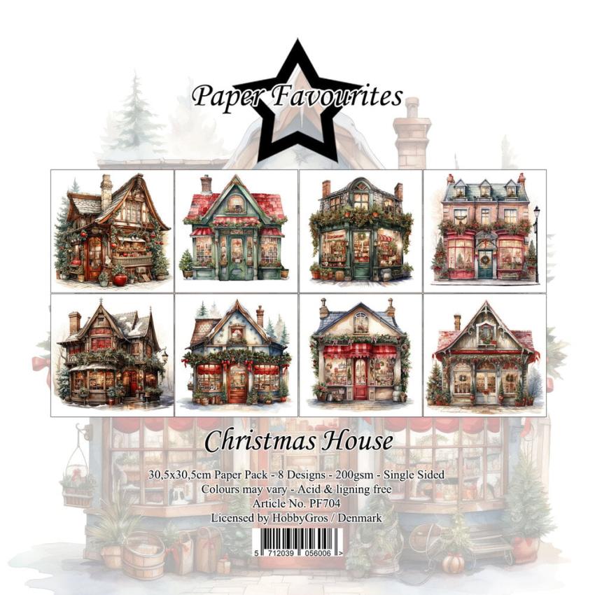 Paper Favourites - Designpapier "Christmas House" Paper Pack 12x12 Inch 8 Bogen