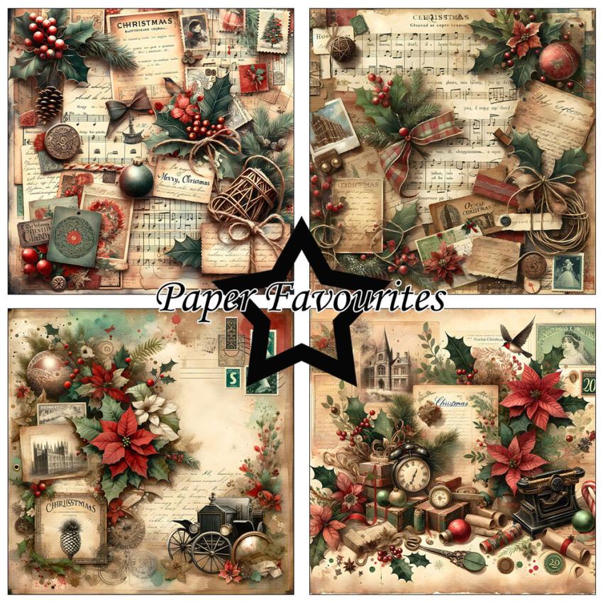 Paper Favourites - Designpapier "Vintage Christmas" Paper Pack 6x6 Inch - 24 Bogen