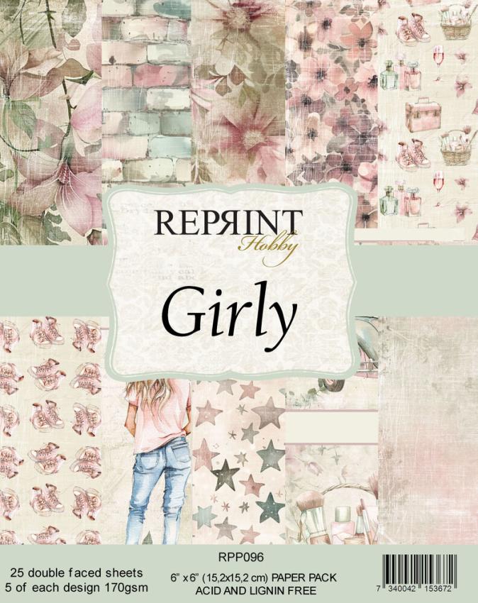 Reprint - Designpapier "Girly" Paper Pack 6x6 Inch - 20 Bogen