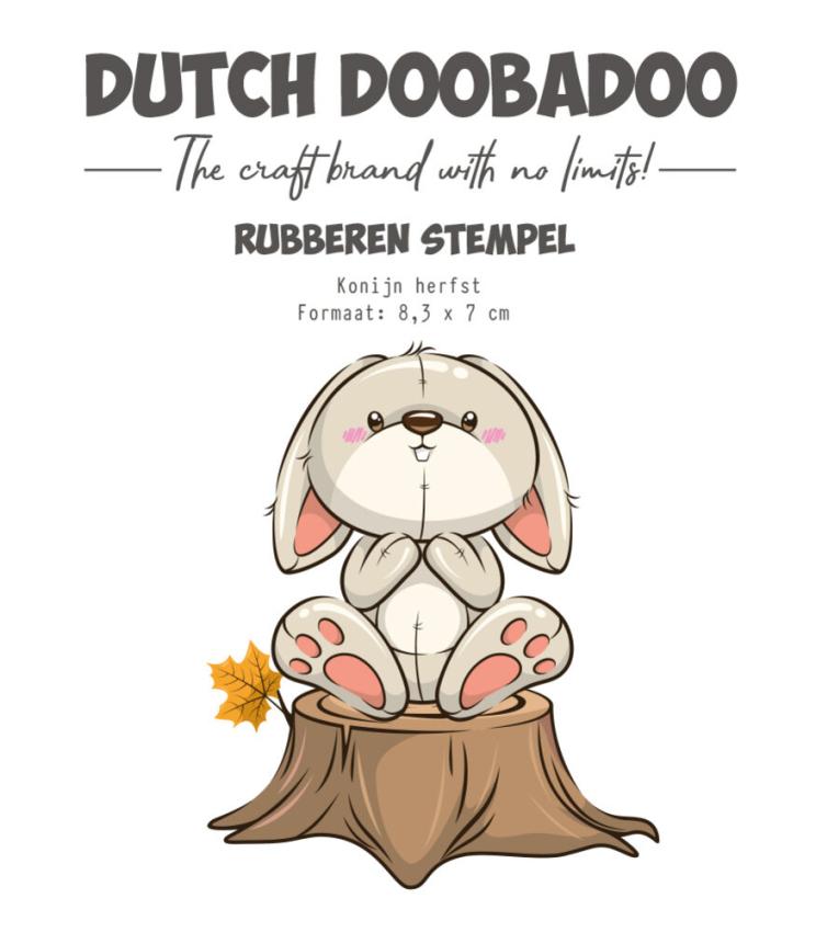 Dutch Doobadoo - Gummistempel "Rabbit Fall" Rubber Stamp 8,3x7cm