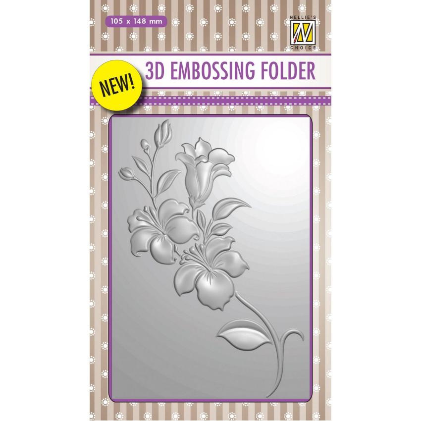 Nellie Snellen - Prägefolder "Branch with Flowers" 3D Embossing Folder 