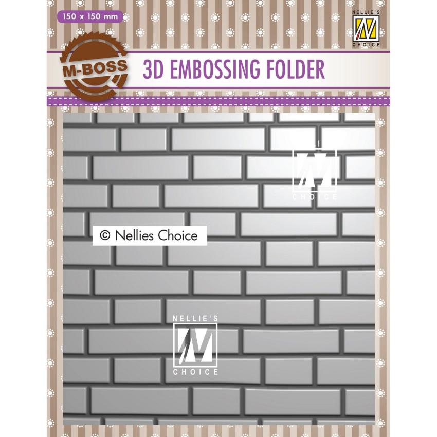 Nellie Snellen - Prägefolder "Backgrounds Brick-Wall" 3D Embossing Folder 