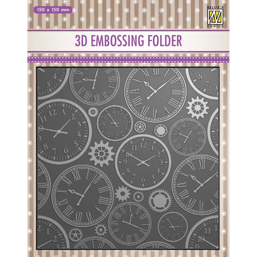 Nellie Snellen - Prägefolder "Time" 3D Embossing Folder 