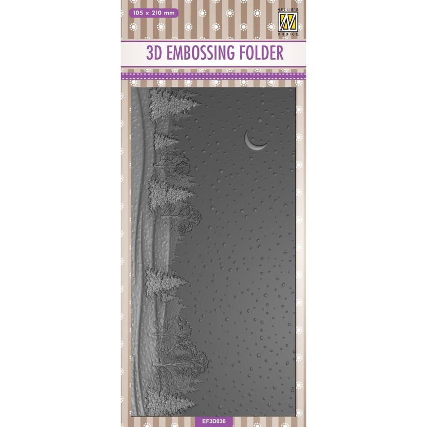 Nellie Snellen - Prägefolder "Snowy Landscape" 3D Embossing Folder Slimline