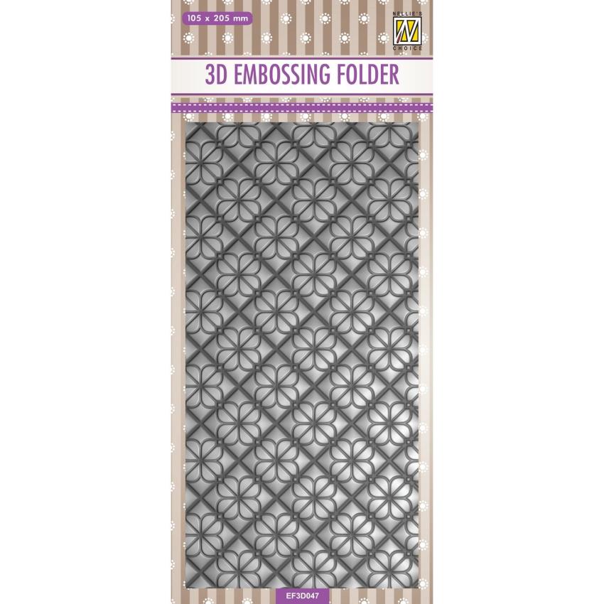 Nellie Snellen - Prägefolder "Flower Backgrounds" 3D Embossing Folder Slimline