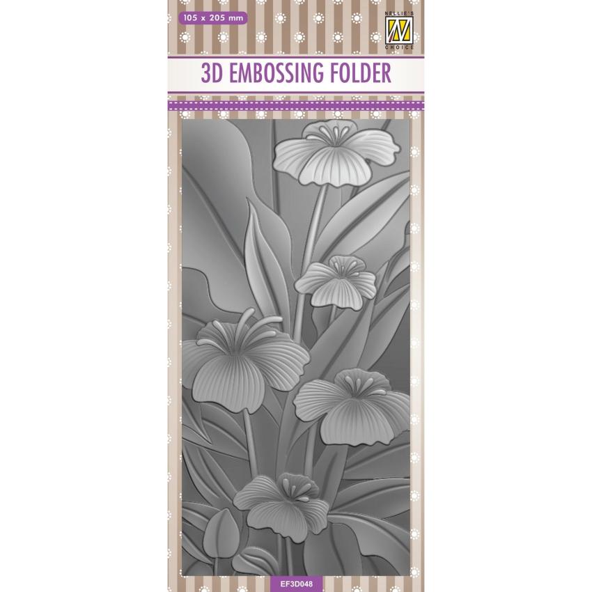 Nellie Snellen - Prägefolder "Flowers Lilies" 3D Embossing Folder Slimline