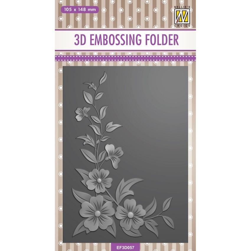 Nellie Snellen - Prägefolder "Flower Corner-2" 3D Embossing Folder 