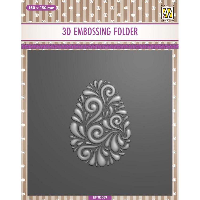 Nellie Snellen - Prägefolder "Doodle Egg" 3D Embossing Folder 