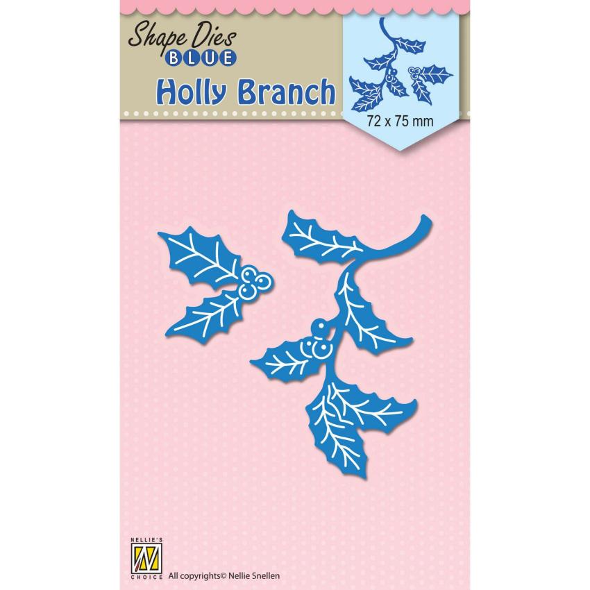 Nellie Snellen - Stanzschablone "Holly Branch" Blue Dies