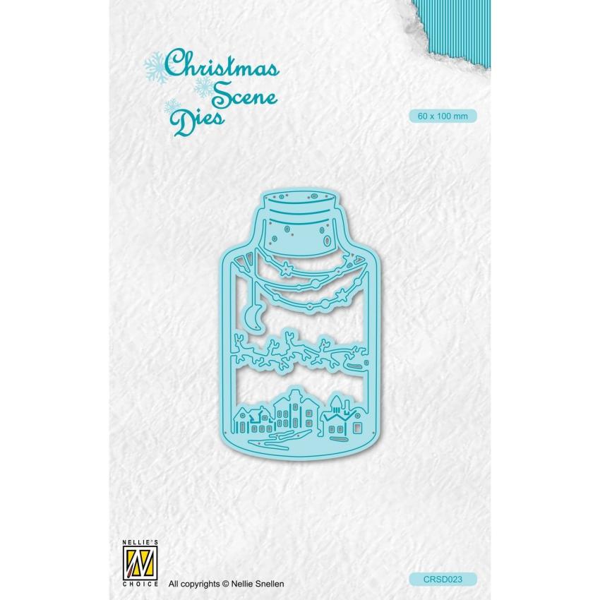 Nellie Snellen - Stanzschablone "Wintery Scene in Bottle" Christmas Scene Dies