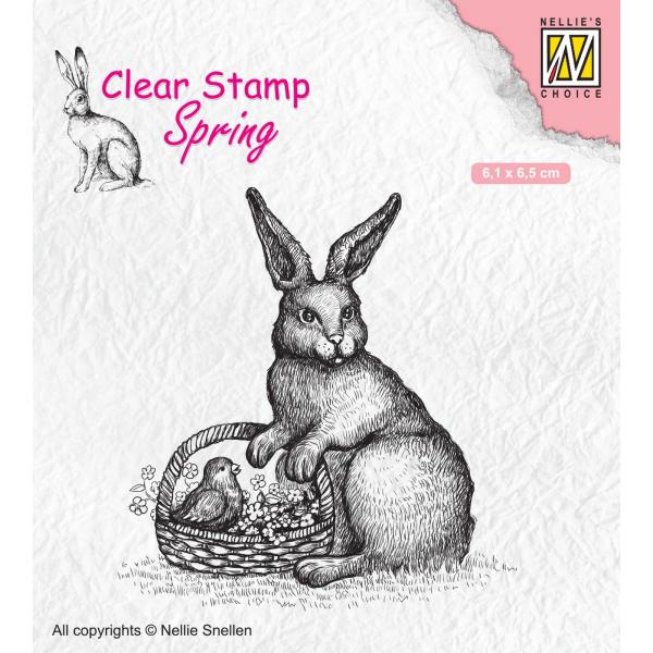 Nellie Snellen - Stempel "Easter Hare with Basket" Clear Stamps Spring