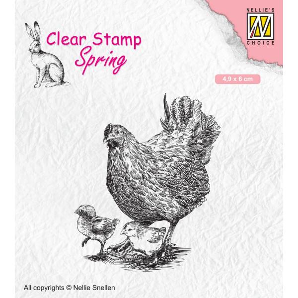 Nellie Snellen - Stempel "Mother Hen with Chicks" Clear Stamps Spring