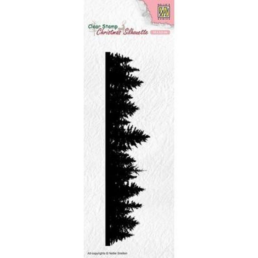 Nellie Snellen - Stempel "Pine Tree Border" Clear Stamps Christmas Silhouette