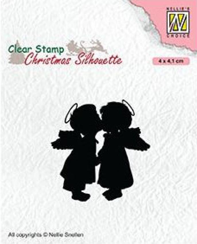 Nellie Snellen - Stempel "Two Kissing Angels" Clear Stamps Christmas Silhouette