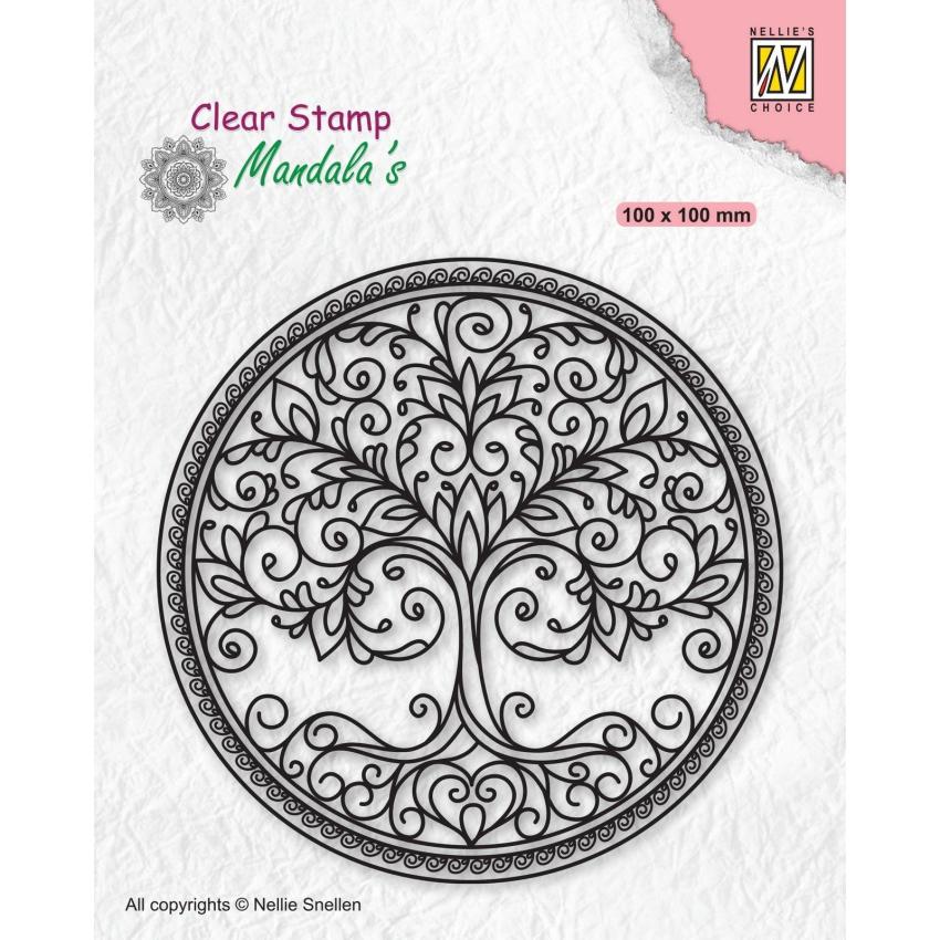 Nellie Snellen - Stempel "Mandala Circle with Tree" Clear Stamps Mandala´s