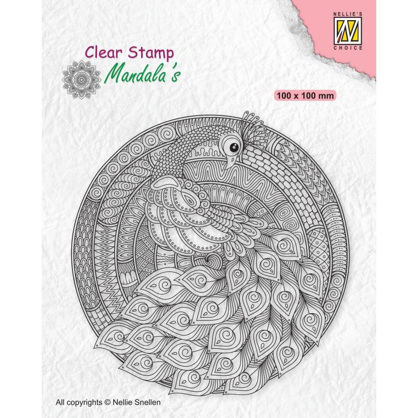 Nellie Snellen - Stempel "Mandala Peacock" Clear Stamps Mandala´s